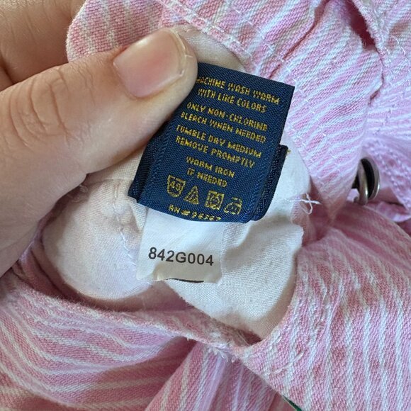 OshKosh B'gosh Light Pink Striped Overalls Vintage? Toddler Size 24 months - Picture 11 of 11